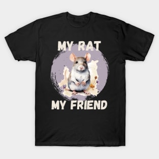 Watercolor Rat My Rat My Friend T-Shirt